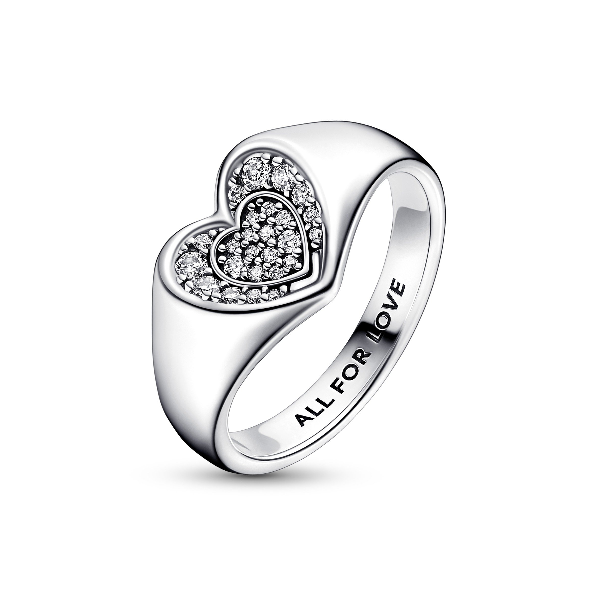 Pandora silver cz heart swirls deals ring